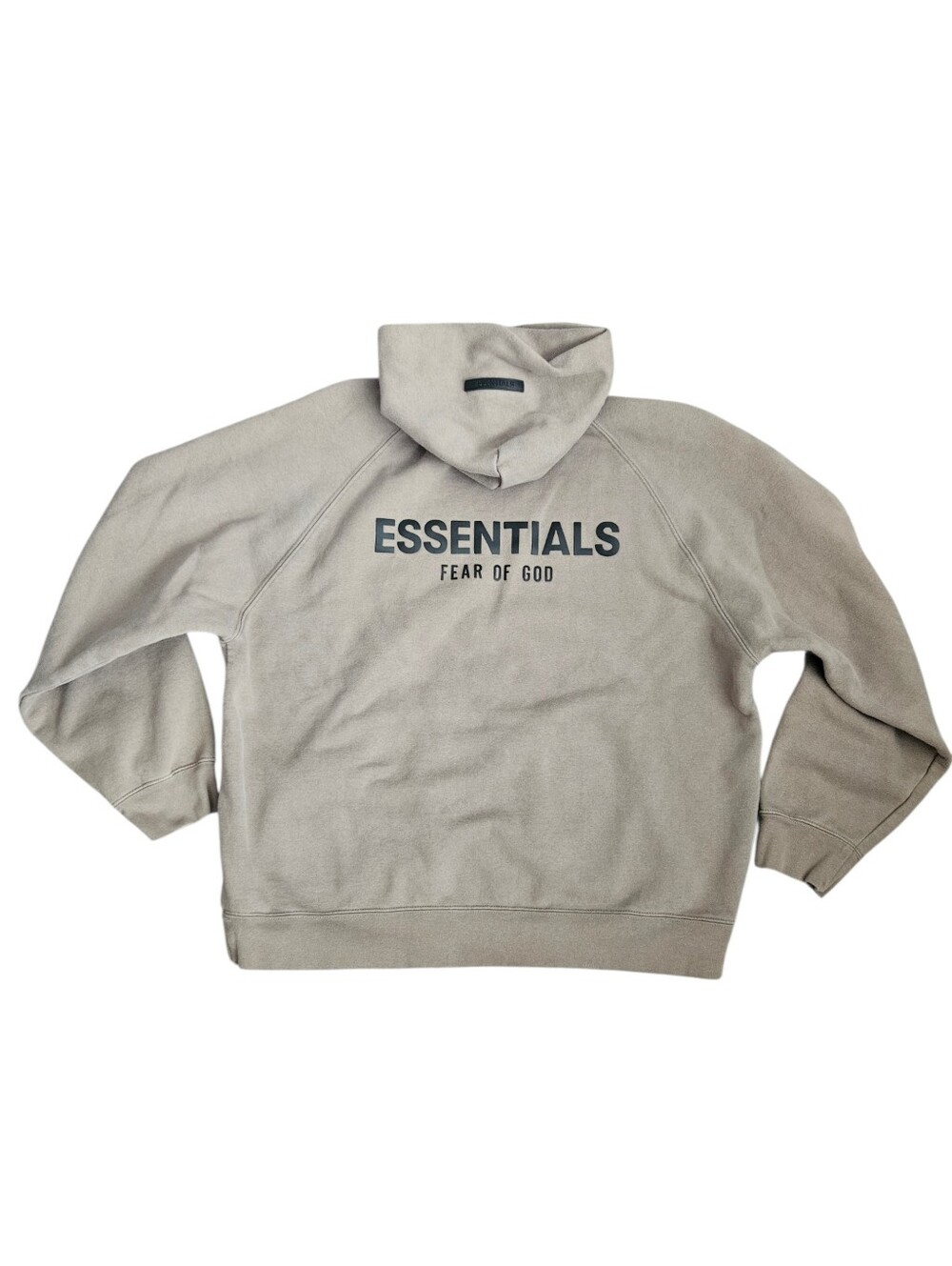 Fear Of God Essentials Taupe Fleece Logo Pullover Hoodie Sz Large